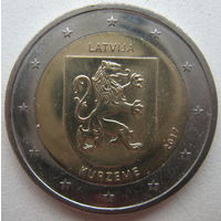 Латвия 2 евро 2017 г. Исторические области Латвии. Курземе