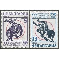 Болгария. ЧЕ по борьбе. 1987г. Mi#3663-64. Серия.