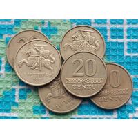 Литва 20 центов AU. Пагоня.