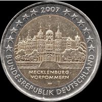 Германия 2 евро 2007 г. (F) "Мекленбург-Передняя Померания" КМ#260 (6-29)