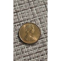 Новая Зеландия 1 цент 1977 г ( редкий год  ,малый тираж  - 20 тыс )