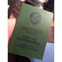 Свидетельство об окончании 8 классов школы (об образовании) Литовская СССР