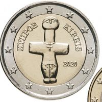 2 евро 2020 Кипр UNC из ролла