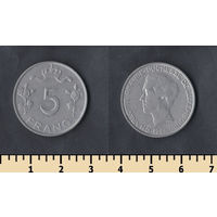 Люксембург 5 франков 1949 UNC