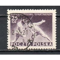 Вторая Спартакиада Фехтование Польша 1954 год 1 марка