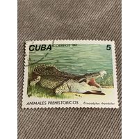 Куба 1982. Доисторические животные. Crocodilus rhombifer. Марка из серии