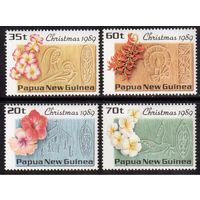 Папуа Новая Гвинея. Рождество и Новый год (Christmas). Цветы. 1989 год **