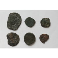 Античные монеты 7 шт. Римская Империя, Византия... (включая залипуху РИ).