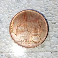 10 крон 2010 года Чехия. Чешская республика. Шикарная монета!
