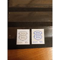1993 Эстония мих204-205 мелованная бумага  герб чистые клей MNH** полная серия  (2-15)