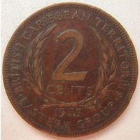 Восточные Карибы 2 цента 1955 г. Цена за 1 шт. (gl)