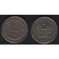 Польша y279 10 грош 2001 год (mw) (f0