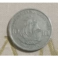 10 центов 1989 г.в. Восточные Карибские острова.