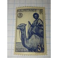 Французская Мавритания 1938 Стандарт. Бедуин на верблюде. Чистая марка.