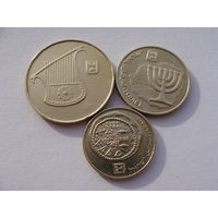 Израиль.набор монет 5,10 агорот -1/2 шекеля