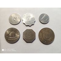 НДР Йемен 5ф, 10ф, 25ф, 50ф, 100ф, 250ф - полный комплект монет
