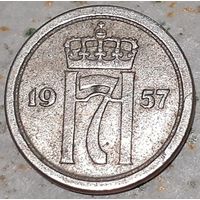 Норвегия 10 эре, 1957 (12-6-3)