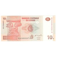 Конго 10 франков 2003 г. UNC
