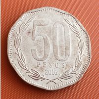 101-22 Чили, 50 песо 2016 г. Единственное предложение монеты данного года на АУ