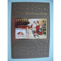 Современная открытка, Счастливого Рождества! (на немецком языке), выходных данных нет (Дед Мороз, дети).
