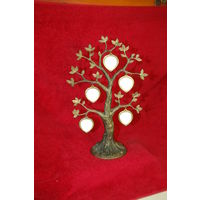 Фамильное дерево для фото, "на 5 сердечек" , бронза