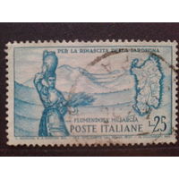 Италия 1958 карта о-ва Сардиния