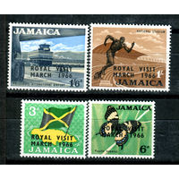 Ямайка - 1966г. - Королевский визит - полная серия, MNH, одна марка с дефектом клея [Mi 250-253] - 4 марки