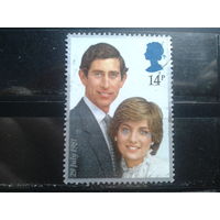 Англия 1981 Принц Чарльз и леди Диана Михель-1,5 евро гаш