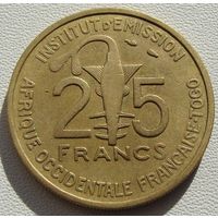 Французская Западная Африка "Того"  25 франков 1957 год KM#9   Тираж: 30.000.000 шт
