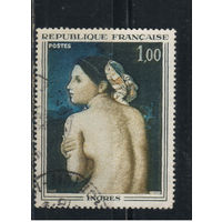 Франция 1967 100 летие смерти Жана-Огюста-Доминика Энгра Картина Купальщица #1597