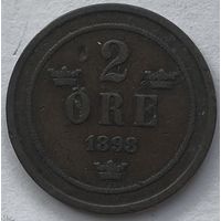 Швеция 2 эре 1898 г.