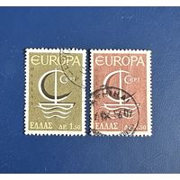 Греция 1966 год Европа СЕПТ Полная Серия Mi:919,920 Гашеные