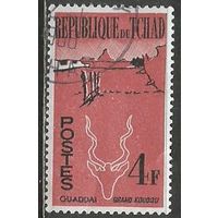 Республика Чад. 1-я Годовщина Независимости. Антилопа. Пейзаж. 1961г. Mi#73.