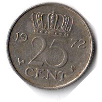 Нидерланды. 25 центов. 1972 г.