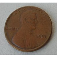 1 цент США 1981 г.в.