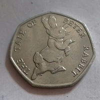 50 пенсов, Великобритания 2017 г., кролик Петя