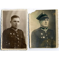 2 фото польских солдат. Рядовые в мундирах обр. 1936 г. Знаки.