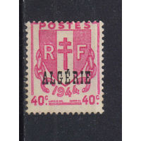 Fr Колонии Алжир 1945 Надп на марке Франции Герб #223**