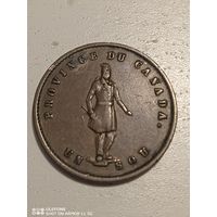1852 un sou/half penny Canada
