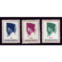 3 марки 1964 год Индонезия Сукарно 425-426,430
