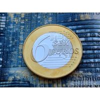 Монетовидный жетон 6 (Sex) Euros (евро). #19
