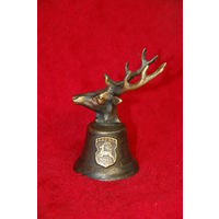 Колокольчик с гербами Гродно и головой оленя, латунь