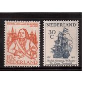 Нидерланды-1957,(Мих.697-698)  ** , Личности,  Адмирал, Флот, Парусники, (полная серия)