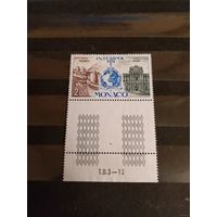 1974 Монако архитектура герб Интерпола чистая без клея без дыр с купоном и номером печатной платы выпускалась одиночкой (1-л1)