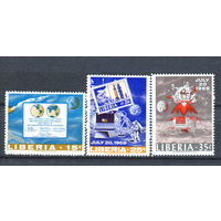 Либерия - 1969г. - Первое приземление на Лунук Аполона 11 - полная серия, MNH с незначительным дефектом клея [Mi 725-727] - 3 марки