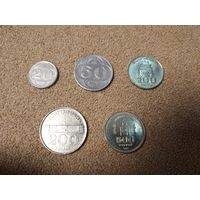 Монголия набор 5 монет 1994