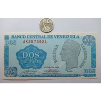 Werty71 Венесуэла 2 боливара 1989 UNC банкнота