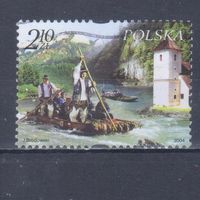 [1698] Польша 2004. Сплав по реке на плотах. Одиночный выпуск. Гашеная марка.