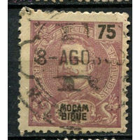 Португальские колонии - Мозамбик - 1898 - Король Карлуш I 75R - (есть тонкое место) - [Mi.60] - 1 марка. Гашеная.  (Лот 127BA)