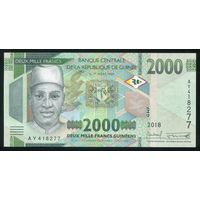 Гвинея 2000 франков 2018 г. P48Aa. Серия AY. UNC